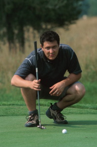 man playing golf